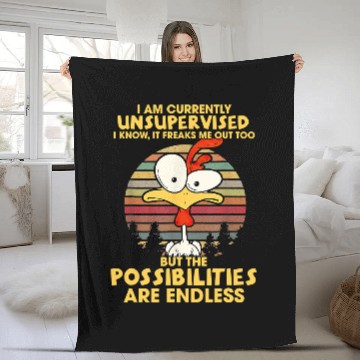 Discover Chicken Pet I Am Currently Unsupervised I Know It Freaks Me Out Baseball Tees Fleece Blankets