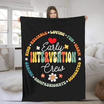 Discover Intervention Teacher Team Early Intervention Crew Baseball Tees Fleece Blankets