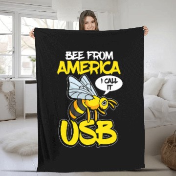 Discover Technology Beekeeper Bee from America USB Computer Science Baseball Tees Fleece Blankets
