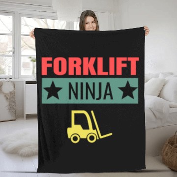 Discover Forklift Fun Ninja Forklift Driver Operator Forklifting Unisex Fleece Blankets
