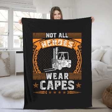 Discover Forklift Fun Not All Heroes Wear Capes Forklift Operator Zip Fleece Blankets