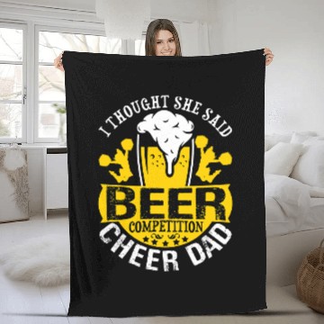 Discover Beer Fun cheerleading i thought she said beer competition cheer dad Baseball Tees Fleece Blankets