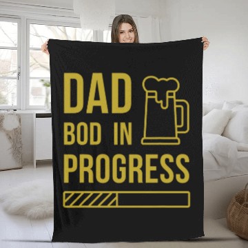 Discover Beer Fun Dad Bod in Progress Funny Beer Quote Humor Alcohol Fleece Blankets