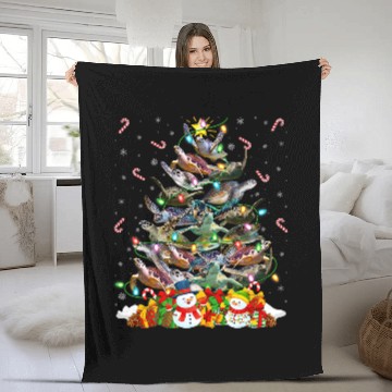 Discover Turtle Pet Xmas Lighting Tree Santa Sea Turtle Christmas 058 Fleece Blankets