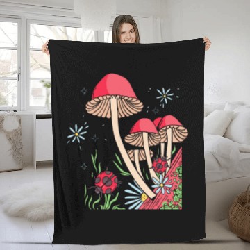 Discover Ladybug Cottagecore Insect Collector Entomologist Ladybug Fleece Blankets