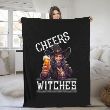 Discover Beer Fun Cheers Witches Warlock Male Witch Beard Halloween Beer Mug Fleece Blankets
