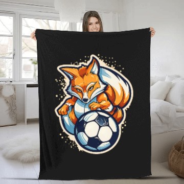 Discover Fox As A Soccer Player Design Soccer Coach Baseball Tees Fleece Blankets