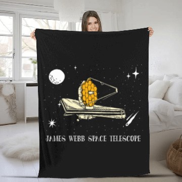 Discover James Webb JWST Space Astronomy Telescope Fleece Blankets