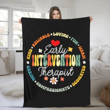 Discover Intervention Teacher Team Early Intervention Therapist 3 Fleece Blankets