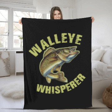 Discover Fishing Fun Walleye Whisperer Walleye Fishing Walleye Fleece Blankets