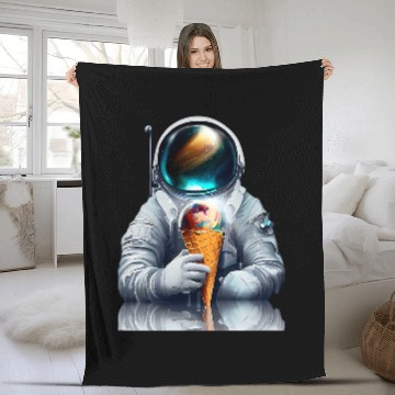 Discover Astronaut Mission is the Ice Cream Waffle Fleece Blankets