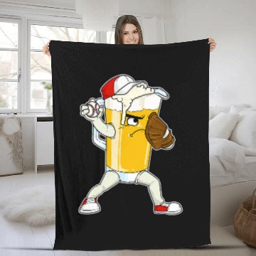 Discover Beer Fun Baseball Pitcher Pub Fleece Blankets