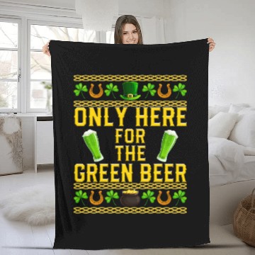 Discover Beer Fun Here for the Green Beer St Patrick s Day Drinking Zip Fleece Blankets