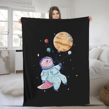 Discover Axolotls Pet In Space Astronomy student Science planets Stars Fleece Blankets