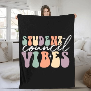 Discover Groovy Student Council Vibes School Student Teacher Fleece Blankets