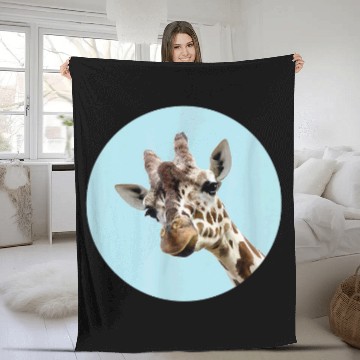 Discover Giraffe Pet Face Baseball Tees Fleece Blankets