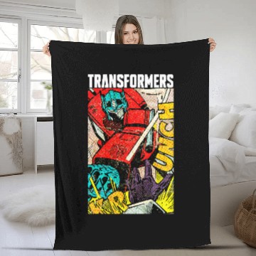 Discover Book Fun Transformers vintages Faded Optimus Prime Comic Book Punch Fleece Blankets