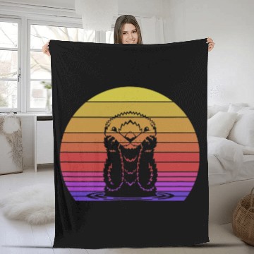 Discover Otter Pet Otters Sea Otters Weasel Animal Retro Baseball Tees Fleece Blankets