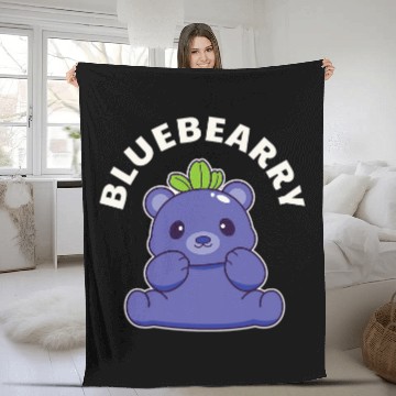 Discover Bear Pet Cute Kawaii Blueberry Bear Fleece Blankets