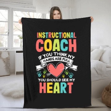 Discover Instructional Coachs Hands are Full Teacher Aide Coaching Fleece Blankets