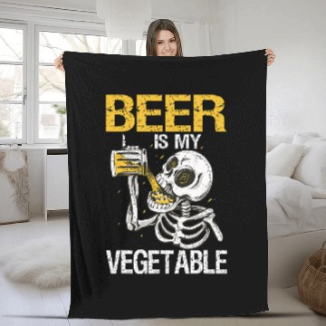 Discover Beer Fun Beer Is My Vegetable Funny Beer Drinking Fleece Blankets