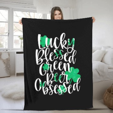 Discover Beer Fun Lucky Blessed Green Beer Obsessed Baseball Tees Fleece Blankets
