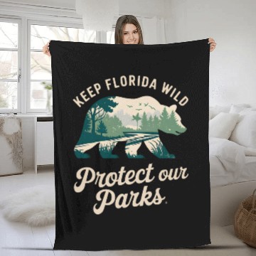 Discover Bear Pet Keep Florida Wild Protect Our Parks bear 8 Baseball Tees Fleece Blankets