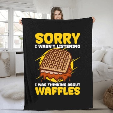 Discover Thinking About Eating Waffles Ironic Waffle Chef Fleece Blankets