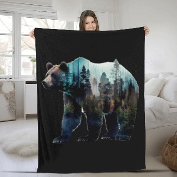 Discover Bear Pet forest trees art animal print animal motif bear Baseball Tees Fleece Blankets