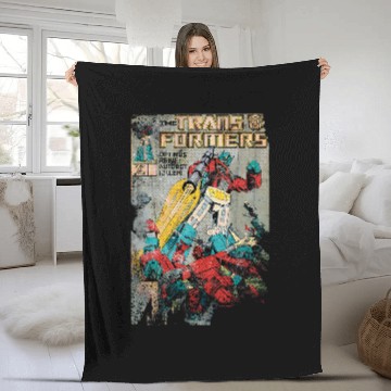 Discover Book Fun Transformers vintages Faded Autobot Killer Comic Fleece Blankets