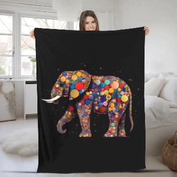 Discover Elephant Pet Colourful Polka Dot Elephant International dot day Zip Fleece Blankets