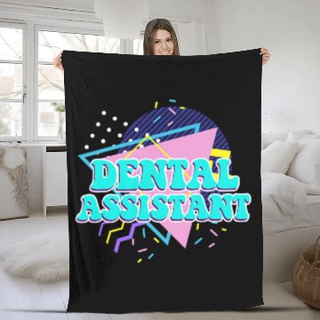 Discover dentists Job Assistant 80S 90S Retro Vintage Zip Fleece Blankets