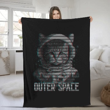 Discover Astronaut Job cat synthwave outer space cat lover cosmic cat Baseball Tees Fleece Blankets