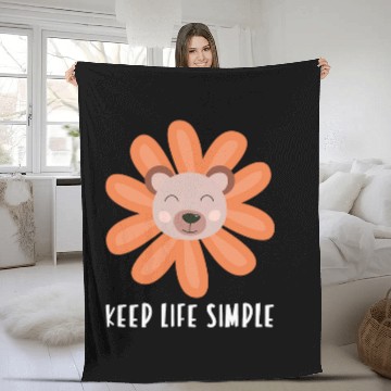 Discover Bear Pet Keep it simple sunflower with bear face cute teddy bear Fleece Blankets