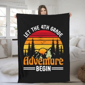 Discover Let the Fourth Grade Adventure Begin 4th Grade Teacher Fleece Blankets