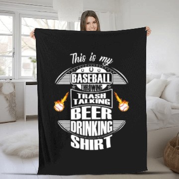 Discover Beer Fun Baseball Pitcher Beer Drinker TrashTalking Fleece Blankets