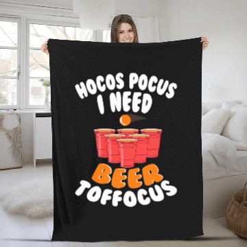 Discover Beer Fun Hocus Pocus I Need Beer To Focus Funny Beer Drinking Party 3 Baseball Tees Fleece Blankets