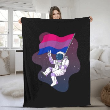 Discover Bisexual Bi Pride Flag Space Astronaut Baseball Tees Fleece Blankets