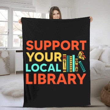 Discover Book Fun Readers Lovers Reading Support Your Local Library 0 Zip Fleece Blankets