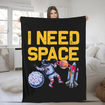 Discover Astronaut Job I Need Space Funny Astronomy Lovers Fleece Blankets