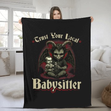 Discover Satanic Babysitter Quote vintages Occult Baphomet Satanic Zip Fleece Blankets