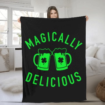 Discover Beer Fun Magically Delicious Funny St Patrick Day Drinking Beer Fleece Blankets
