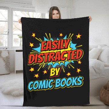Discover Book Fun Comic Book Comics Men Women Easily Distracted By Comic Baseball Tees Fleece Blankets