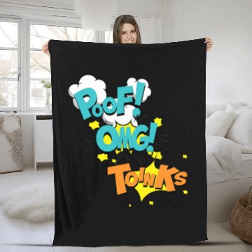 Discover Book Fun Comic Book Effect POOF OMG TOINKS Zip Fleece Blankets