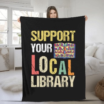 Discover Book Fun Readers Lovers Reading Support Your Local Library 03 Fleece Blankets