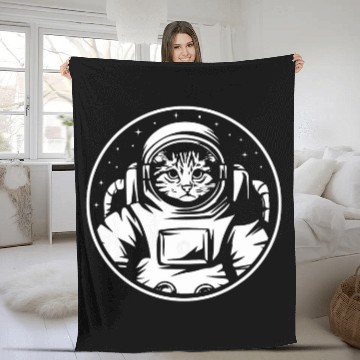 Discover Astronaut Job Cat Space Space Catronaut Cute Space Cat Zip Fleece Blankets