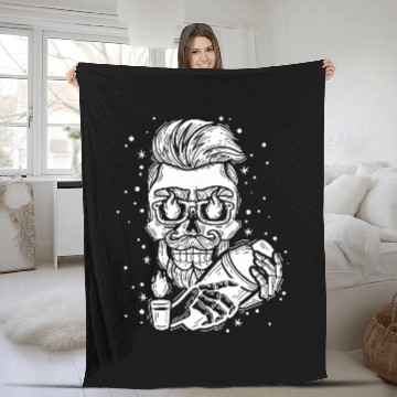 Discover Bartender Job Lazy Halloween Costume Skull Mixologist Fleece Blankets