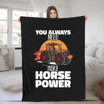 Discover Horse Pet You always need more Horsepower Tractor Pull Farmer Fleece Blankets