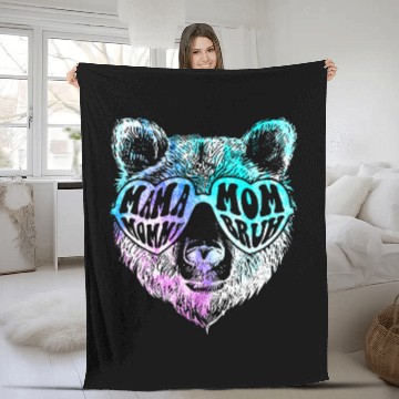 Discover Bear Pet Mama Mommy Mom Bruh Funny Mother s Day Bear Fleece Blankets