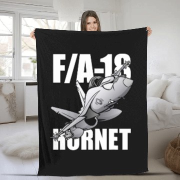 Discover FA18 Hornet Military Fighter Jet Naval Aircraft Cartoon Fleece Blankets
